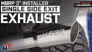 20072013 Silverado MBRP 3quot Installer Series Single Exhaust  Side Exit 53L Sound Clip amp Install [upl. by Alcock198]