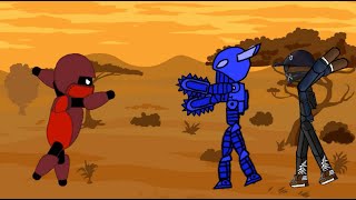 Red Knight vs Blue Robot With Gangstar Fighting  Drawing Cartoon 2 [upl. by Mil142]