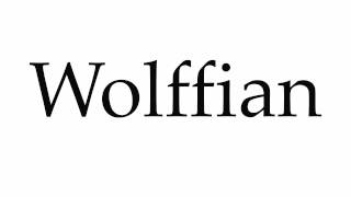 How to Pronounce Wolffian [upl. by Brookes]