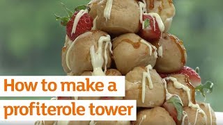 How To Make A Profiterole Tower  Sainsburys [upl. by Leggat]