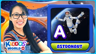 Learn ABC Space with Miss V  Alphabet Space Words from Letters AZ  Space Trivia for Kiddos [upl. by Gurias420]