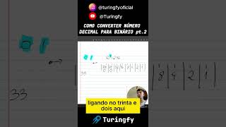 CONVERTENDO NÚMERO DECIMAL PARA BINÁRIO parte 2 codigo binario decimal conversão programação [upl. by Akirdnuhs830]