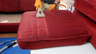 Satisfying upholstery cleaning with a SUPER DIRTY water dump [upl. by Lairret502]