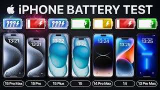 iPhone 15 Pro Max vs 15 Pro  15 Plus  15  14  13 Battery Test [upl. by Loughlin33]