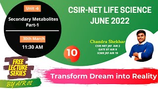 SECONDARY METABOLITES PART 01  UNIT  6 SYSTEM PHYSIOLOGY  PLANT  CSIRNET LIFE SCIENCES JUNE2022 [upl. by Annirok819]