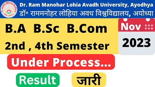 Rmlau BA BSc Bcom 2nd 4th 6th semester under process result declare 2023  under process result 2023 [upl. by Clute189]