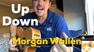 Up Down  Morgan Wallen  Beginner Guitar Lesson [upl. by Ititrefen591]