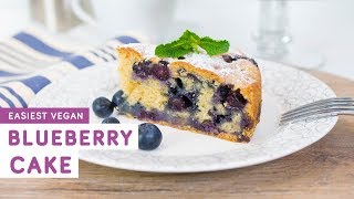 Easy vegan blueberry cake recipe  light moist and fluffy [upl. by Laro]