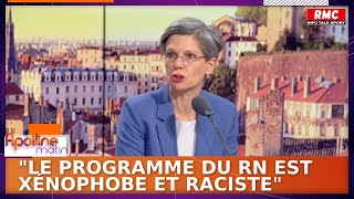 Sandrine Rousseau sattaque au programme du Rassemblement national qui est quotxénophobequot et quotracistequot [upl. by Etnoj306]