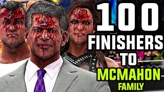 WWE 2K18  100 Finishers To The McMahon Family [upl. by Atnahsa]