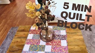 5 MINS QUILT BLOCKS  HOPSCOTCH TABLE TOPPER  SIZES BELOW quilting quiltblocks [upl. by Acsirp118]