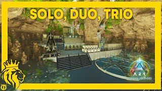 SOLO DUO TRIO Caves W FULL Base Designs on The Island  ARK Survival Ascended [upl. by Spector]