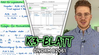 Bernhard Rennhofer  K3Blatt nach ÖNORM B2061  KBlätter  Kalkulation in der Bauwirtschaft [upl. by Eriha]