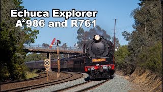 Double Headed Steam Locomotives  Steamrails Echuca Explorer [upl. by Michelsen]