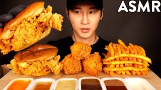 ASMR POPEYES CHICKEN SANDWICH FRIED CHICKEN amp FRIES MUKBANG No Talking EATING SOUNDS [upl. by Tandy]