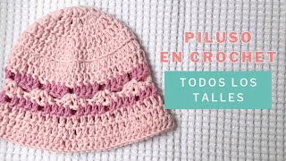 Piluso a crochet  TODOS LOS TALLES [upl. by Atiuqel]