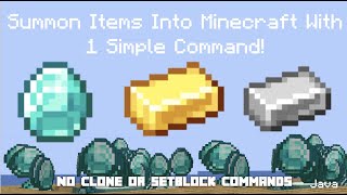 Summon items into Minecraft with 1 simple command item generators [upl. by Eidur152]