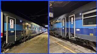 VETTURE IN NUOVA LIVREA INTERCITY NOTTE sul ICN770 TRIESTE  ROMA [upl. by Gilberto]