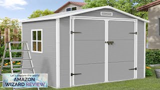 UDPATIO Outdoor Resin Storage Shed 6x45 FT Plastic Garden Shed for Bike Review [upl. by Kemppe]