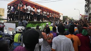 Jubilant Ivory Coast football fans flock to teams AFCON victory parade [upl. by Fairweather]