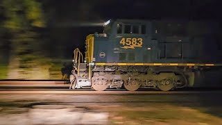 Dual SD70MACs throttle up powering CSX coal train [upl. by Alma]