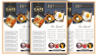 Restaurant Menu Card Design in Photoshop CC I Graphic Designing in Urdu I Hindi [upl. by Ainigriv]