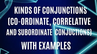 Coordinate correlative and subordinate conjunctions with examplesHaroof e atf ki iqsaam [upl. by Aurore764]