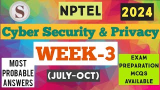 Cyber Security and Privacy  Week3 Assignment Answers 2024  NPTEL nptel2024 [upl. by Ansell799]