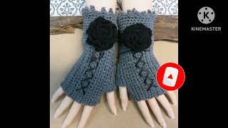 knitted fingerless gloves 🧶🧤most stylish ladies gloves [upl. by Oirottiv902]