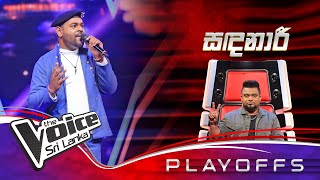 Tharindu Sathsara  Sanda Nari සඳ නාරි  Playoffs  The Voice Sri Lanka [upl. by Anawaj]