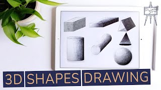 How to Draw 3D Shapes  Complete drawingtutorial [upl. by Enoid]