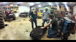 Me studding my ripsaw snowmobile track Part 1 103113 [upl. by Richers13]