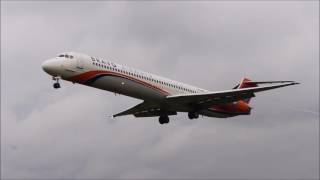 Bravo Airways MD83 landing at Lviv Airport [upl. by Adialeda]