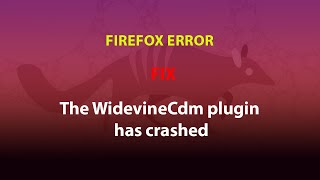 UBUNTU FIX The WidevineCdm plugin has crashed [upl. by Ialokin685]