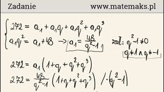 Matura rozszerzona  zadanie z ciągiem geometrycznym [upl. by Ytsirk8]