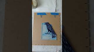 Printing a reduction linocut [upl. by Asiat]