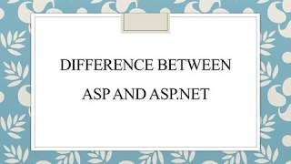 Difference between ASP and ASPNET BY Pratistha Sharma  Lecturer GPC Tonk [upl. by Yehc]