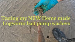 Testing my new home made Lugworm pump washersBait pumping for lugworm [upl. by Acisej]