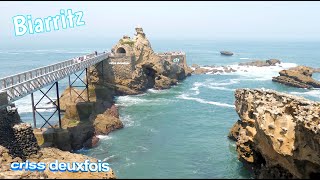 Biarritz  Plage du Port Vieux  A must see  Rocher de la Vierge  Pays Basque  Aquitaine  France [upl. by Ayit]