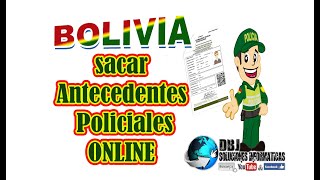 Pasos para sacar antecedentes policiales digital BOLIVIA [upl. by Javier]