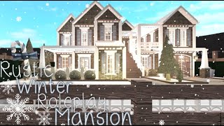 Bloxburg  Rustic Winter Roleplay Mansion  No Large Plot  Speed Build 490k [upl. by Alphonse579]