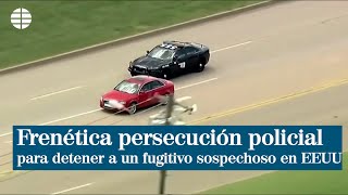 Frenética persecución policial en Oklahoma para detener a un fugitivo sospechoso [upl. by Wenda]