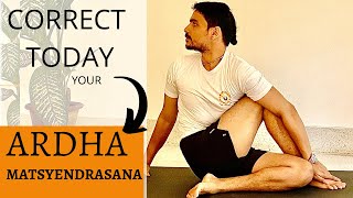 CORRECT TODAY YOUR ARDHA MATSYENDRASANA  HALF SPINAL TWIST  SITTING TWIST  PrashantjYoga [upl. by Lothaire]