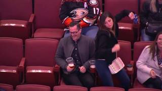 Anaheim Ducks Fans Dance Battle at Honda Center [upl. by Anirpas]