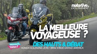 DUEL HONDA GOLDWING vs BMW GRAND AMERICA  DES HAUTS ET DEBAT [upl. by Dorie]