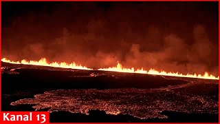 Iceland volcano erupts for sixth time since December [upl. by Assenej870]