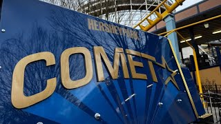 Hersheypark Cranes New Comet Trains Onto Track For Spring Opening [upl. by Ragland]