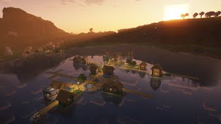 Sunset Village ✨ 1 hour of relaxing minecraft music [upl. by Jenilee801]