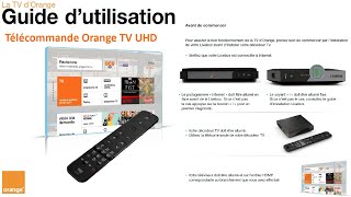 Mode demploi Télécommande Orange TV UHD [upl. by Alle194]