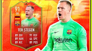 NUMBERS UP TER STEGEN REVIEW 91 ADIDAS NUMBERSUP TER STEGEN PLAYER REVIEW FIFA 22 [upl. by Elpmet469]